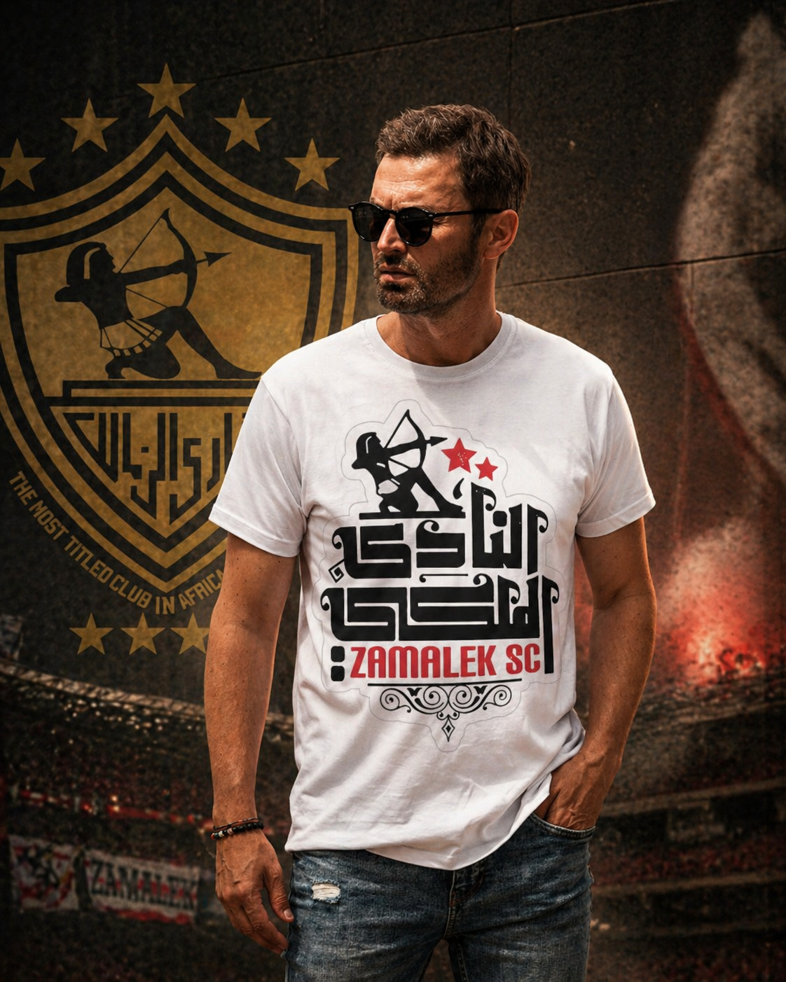 الزمالك النادي الملكي - Premium Cotton T-Shirt