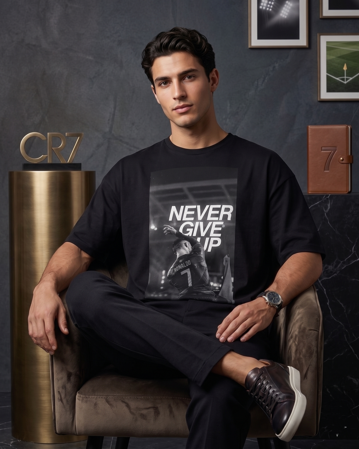 CR7 Never Give Up - Premium Cotton T-Shirt