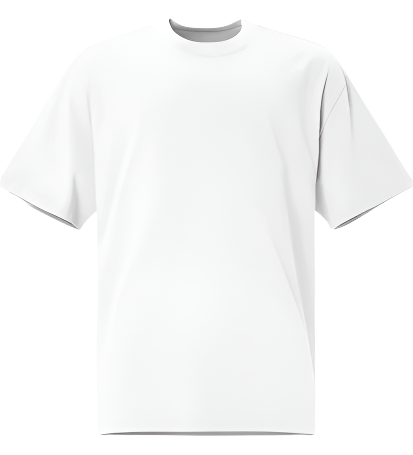 A white oversized cotton t-shirt laid flat on a surface.