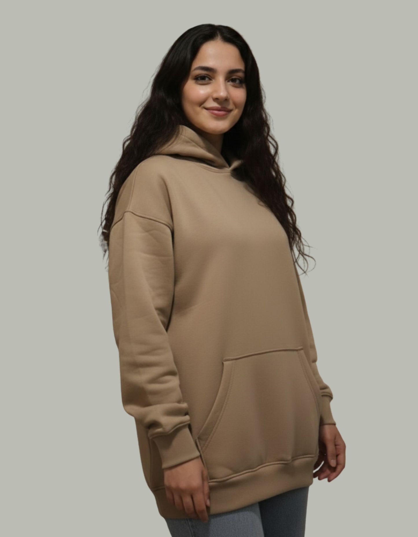 هودي فاخر كبير الحجم + خيار الطباعة