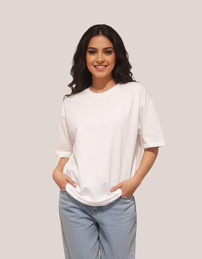 تي شيرت كبير الحجم ممتاز + خيار الطباعة