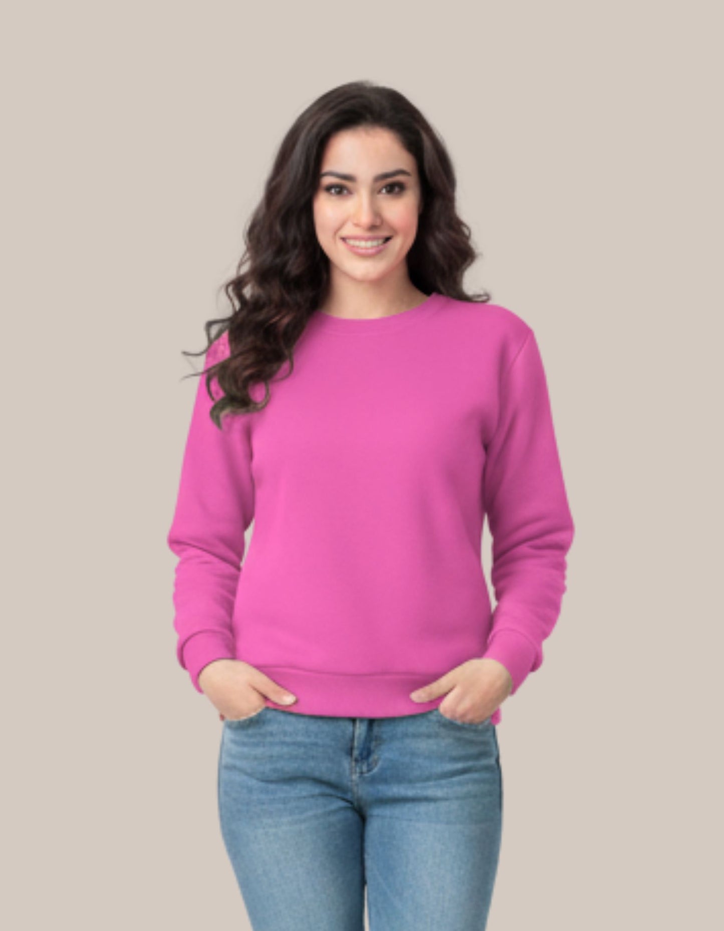 سويت شيرت برقبة دائرية + خيار الطباعة