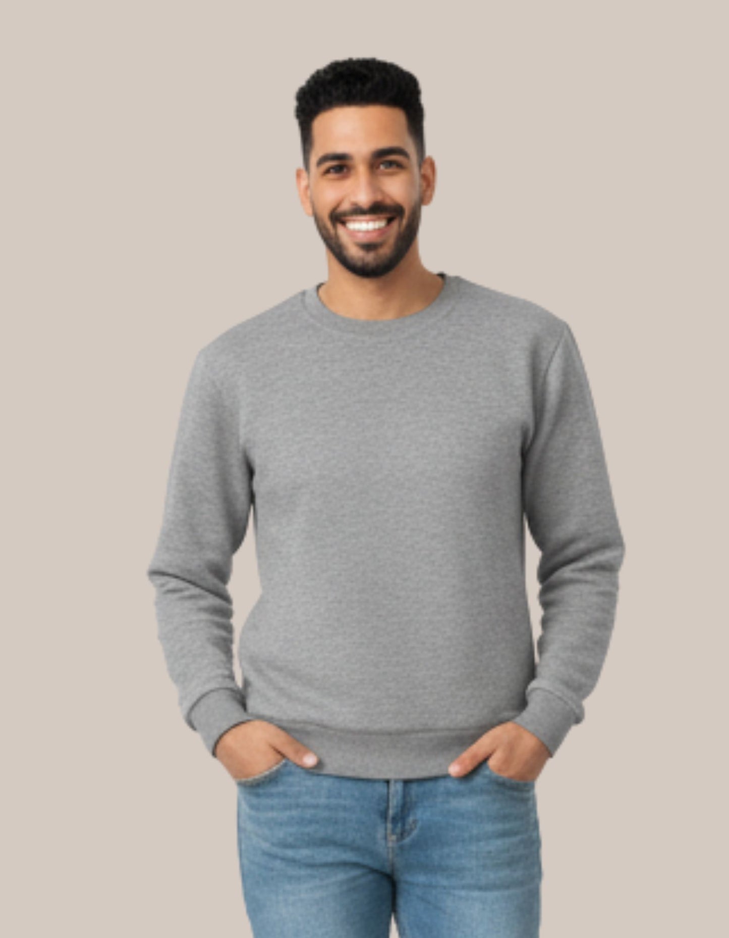 سويت شيرت برقبة دائرية + خيار الطباعة