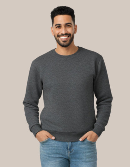 سويت شيرت برقبة دائرية + خيار الطباعة