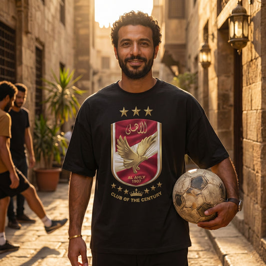 Al Ahly Golden Logo - Premium Cotton T-Shirt