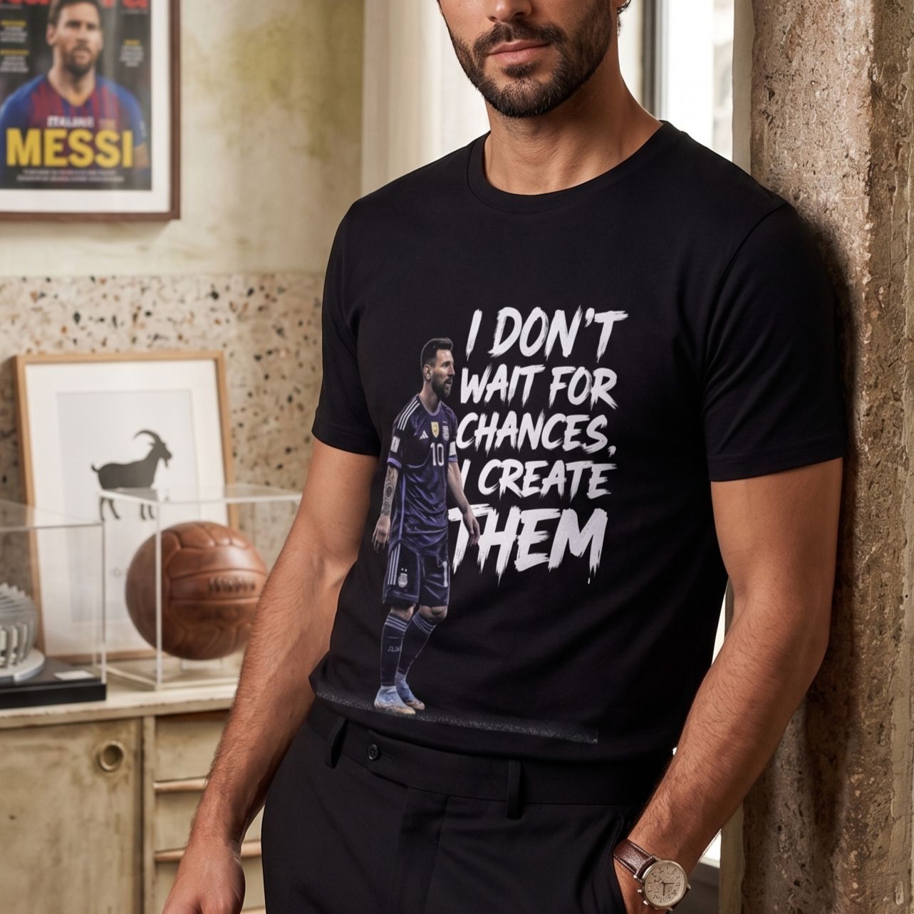 Messi Create Chances - Premium Cotton T-Shirt