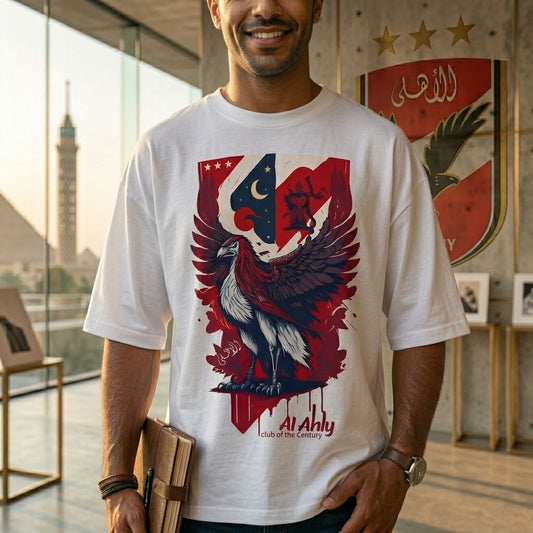 Ahly Eagle Graphic - Premium Cotton T-Shirt