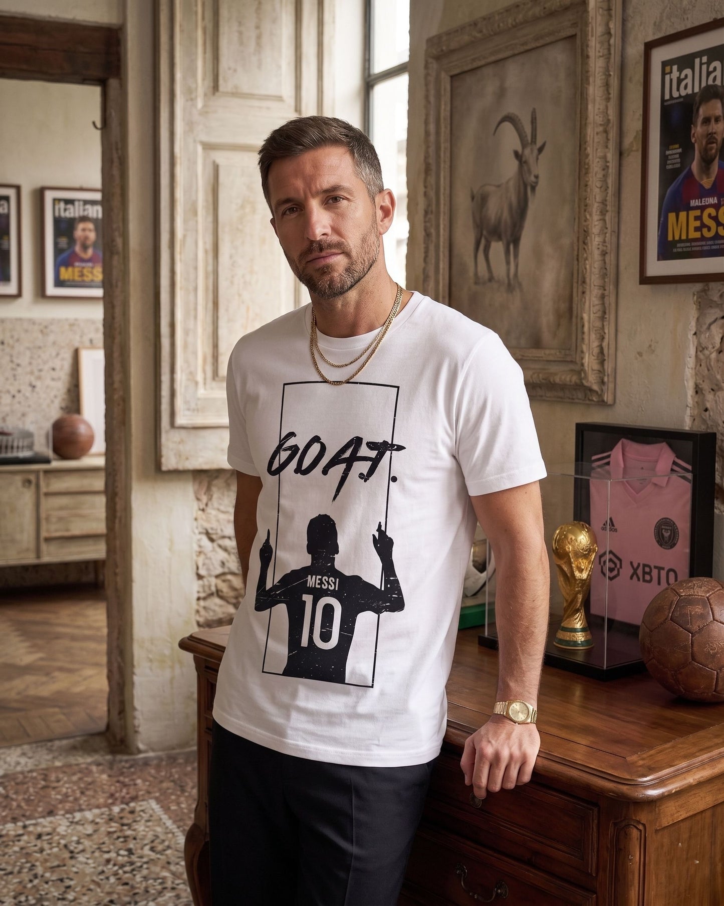 GOAT Messi - Premium Cotton T-Shirt