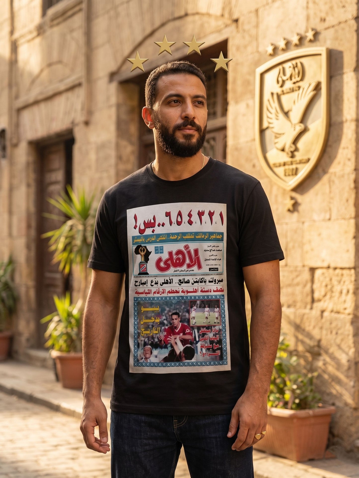 Al AHLY 6-1 Newspaper - Premium Cotton T-Shirt