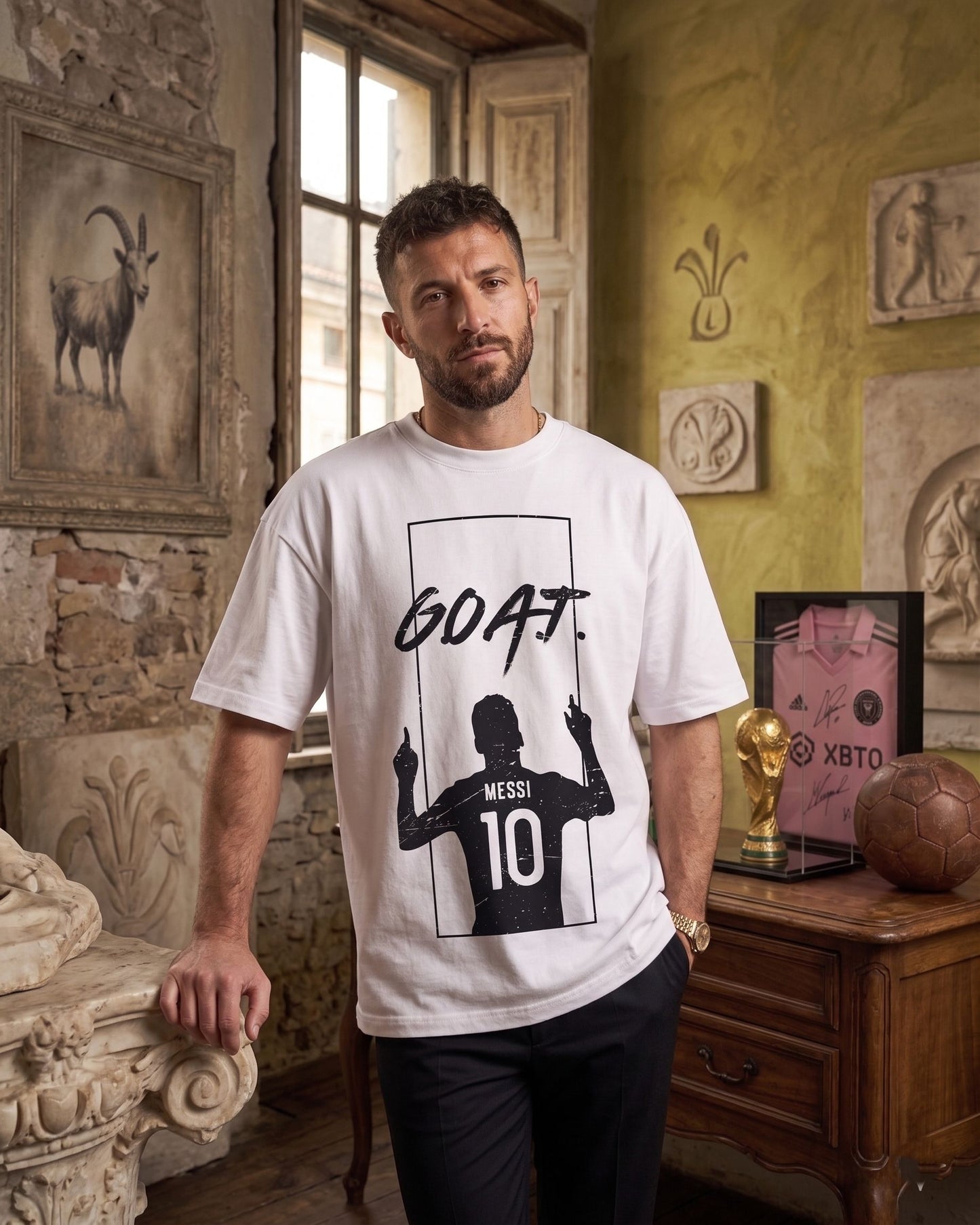 GOAT Messi - Premium Cotton T-Shirt