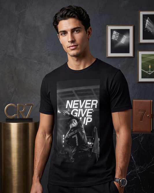 CR7 Never Give Up - Premium Cotton T-Shirt