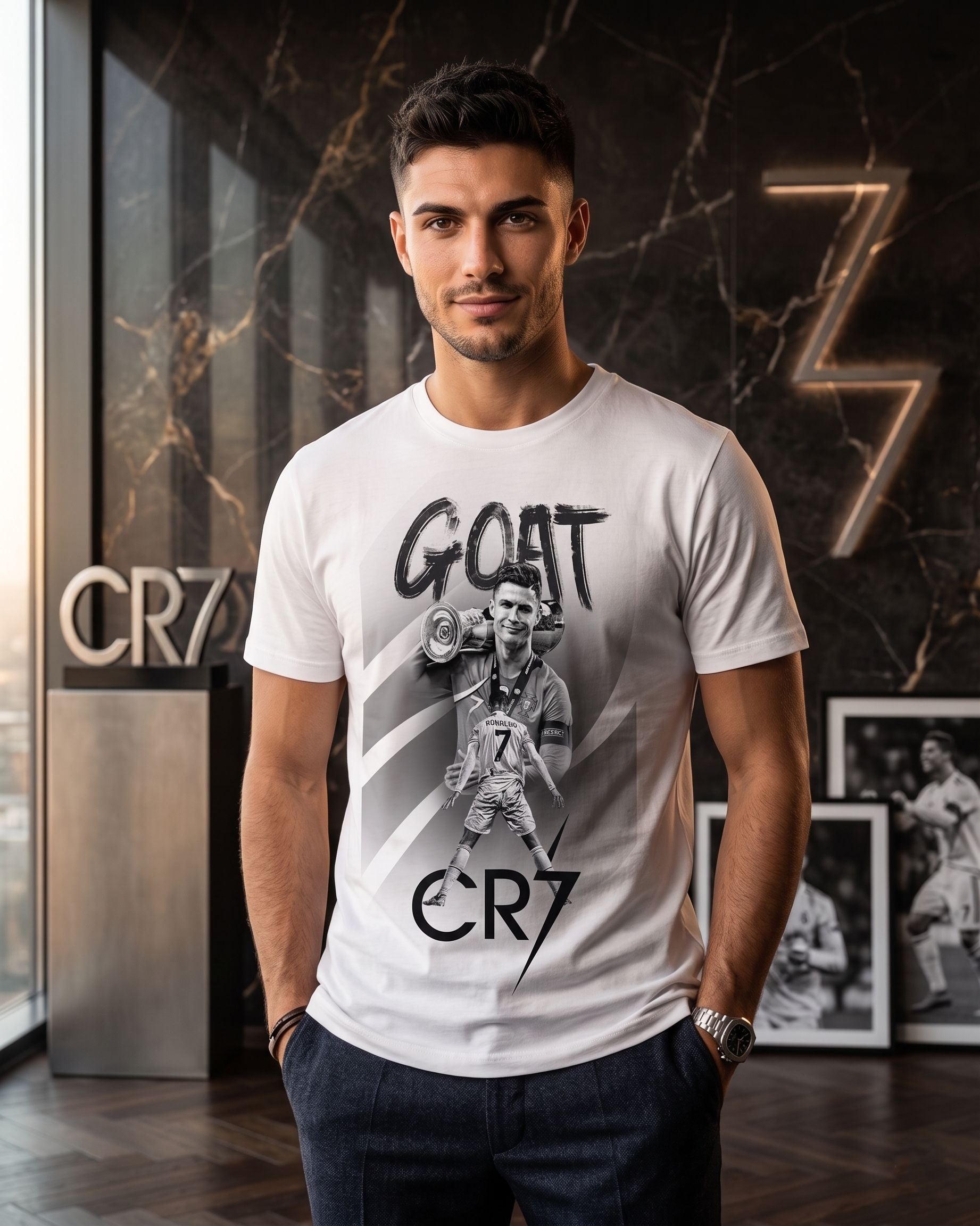 GOAT CR7 - Premium Cotton T-Shirt