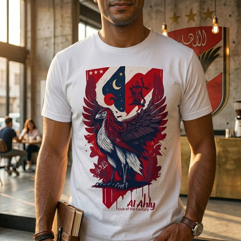 Ahly Eagle Graphic - Premium Cotton T-Shirt