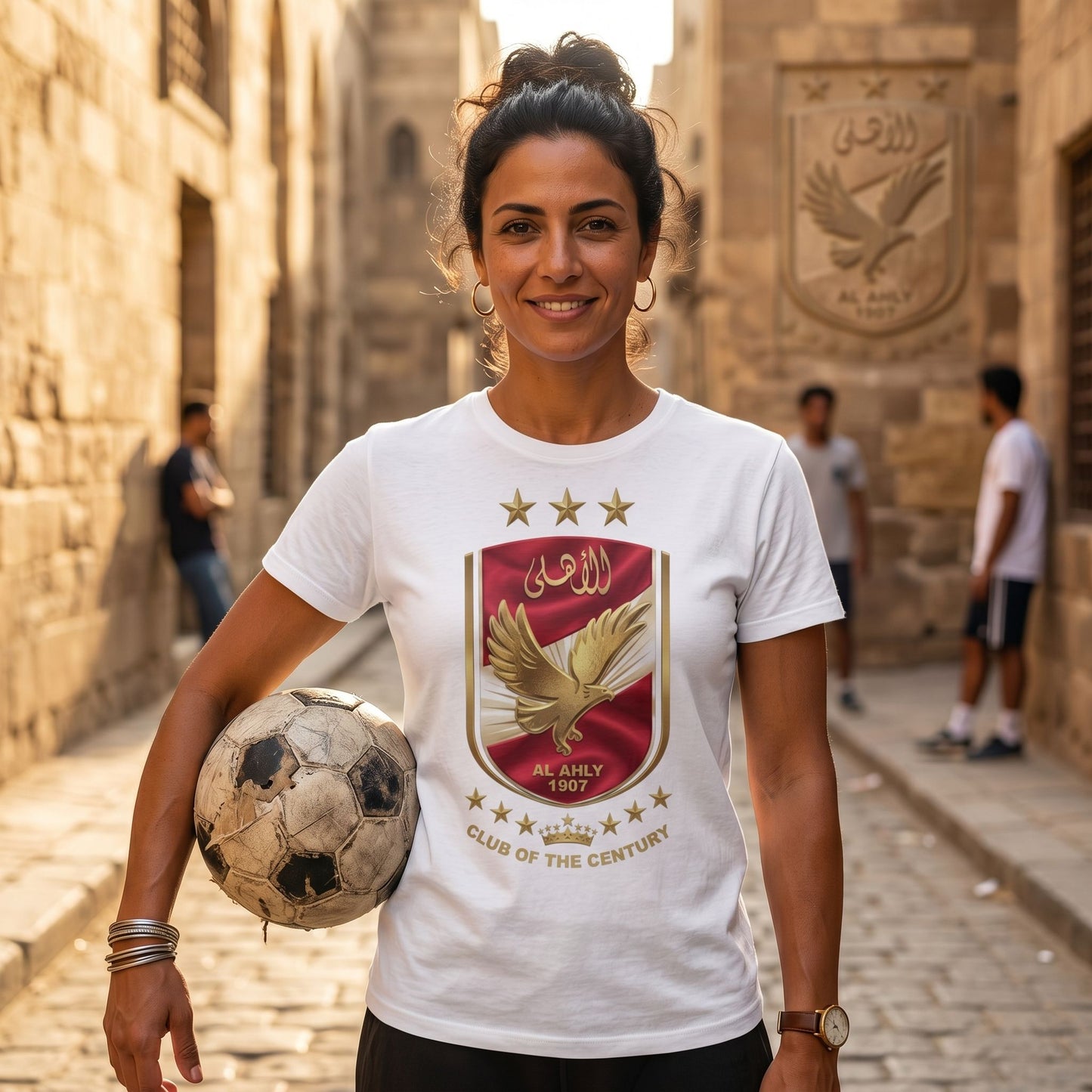 Al Ahly Golden Logo - Premium Cotton T-Shirt