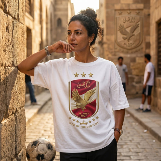 Al Ahly Golden Logo - Premium Cotton T-Shirt